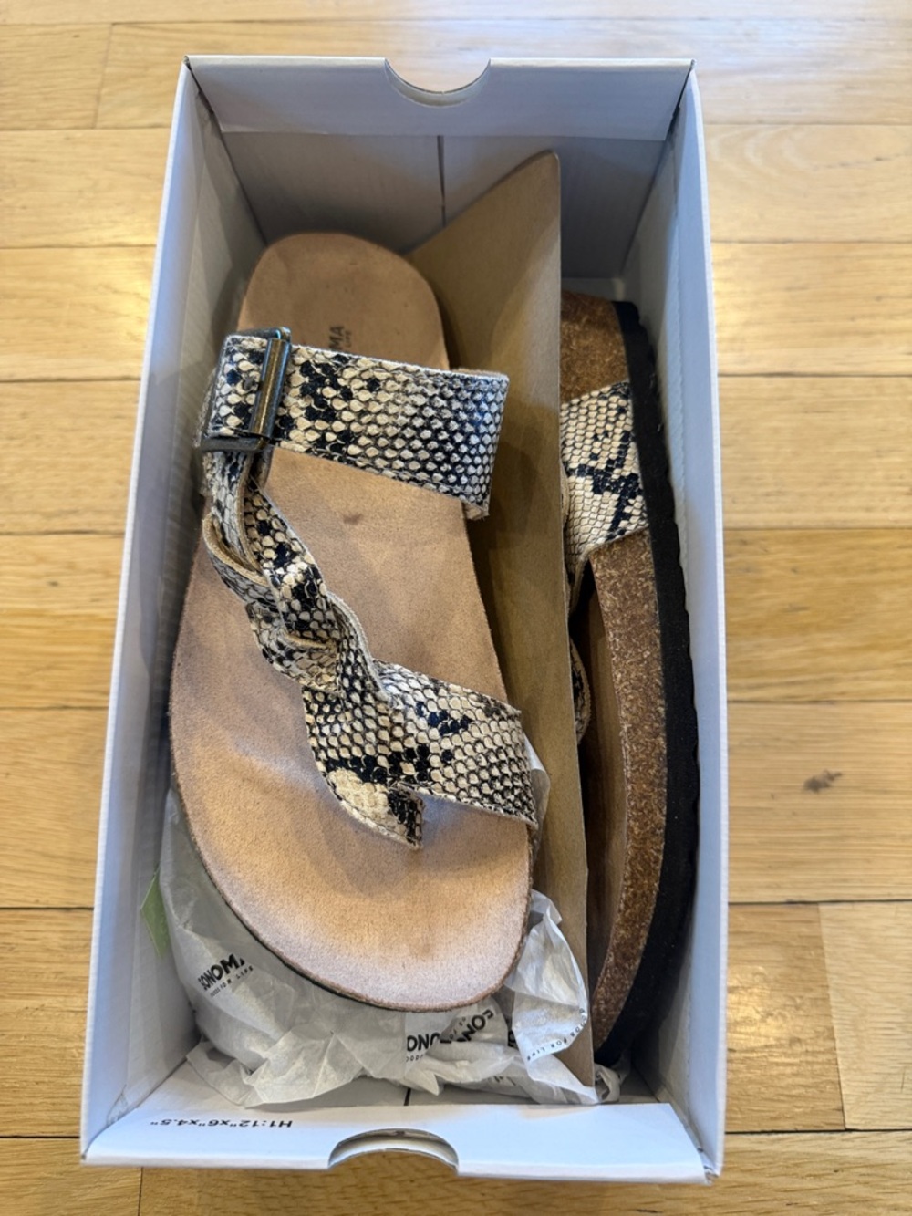 Sonoma Snake-Print Braided Strap Sandals - Black & Tan
